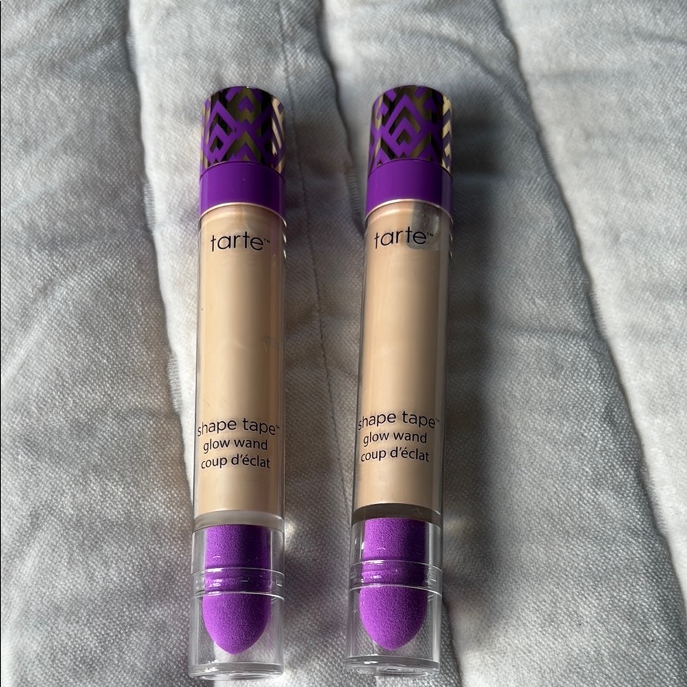 2 Tarte Shape Tape Glow Wand - Beige and Purple set of 2 new color sunbeam